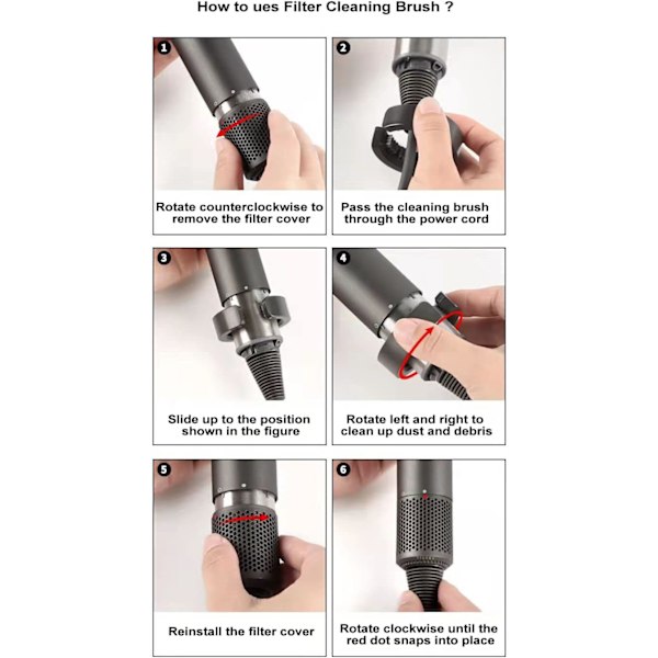 Rengøringsbørste til Dyson Airwrap HS01 Hårtørrer Gentle Air Tilbehør