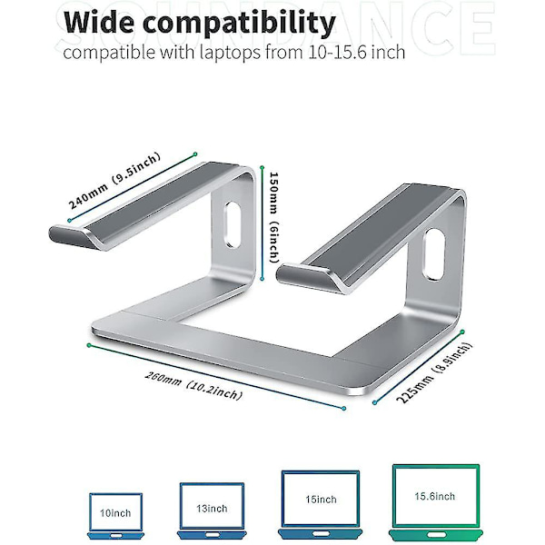Aluminium bærbar computer stand til skrivebord kompatibel med Mac Macbook Pro Air Apple