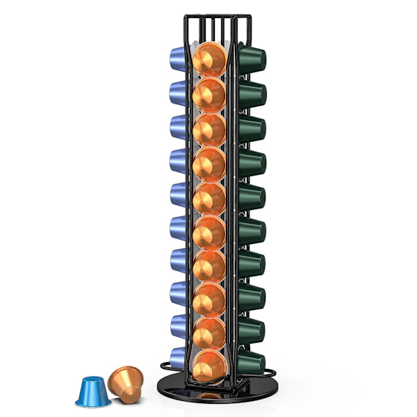 Kaffe Kapsel Oppbevaringsholder, 360 Graders Roterende Kaffe Kapselholder, Holder 40 Kaffe Kapsler