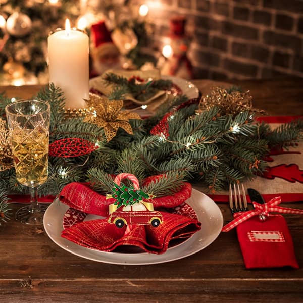Julekrans Servietringe 6PCS Jule Servietringe,Christm
