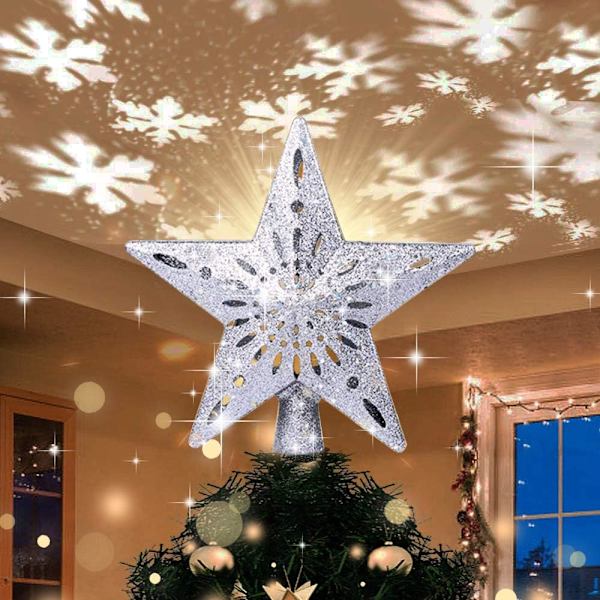 Stjärnformad julgran, LED-snöflingsprojektorlampa, stjärnformad julgran