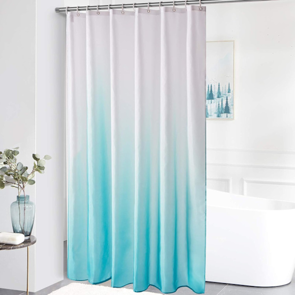 Søblå 180 * 200cm, bruseforhæng anti-skimmel gradient stof m