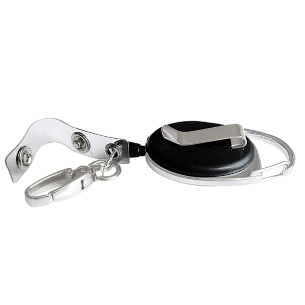 Kraftig Retractable Badge Holder med Karabinhage Reel Holder och Klar Vertikal ID-korthållare (Svart (3 st))