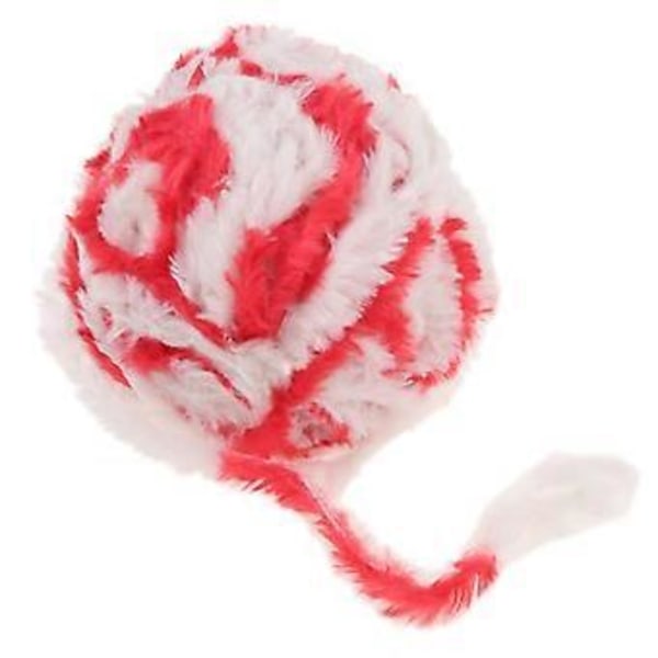 DIY Polyester Chunky för Stickning Roving Virkning 32 Meter/Härva Röd Vit Red White