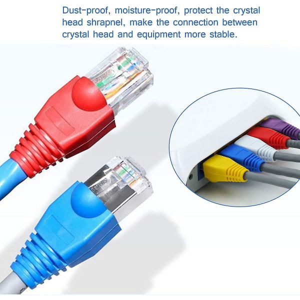 Rj45-stövlar Mjuk plastskydd Ethernet-kontaktmantel Kabelkontaktstövlar Lock 100 st