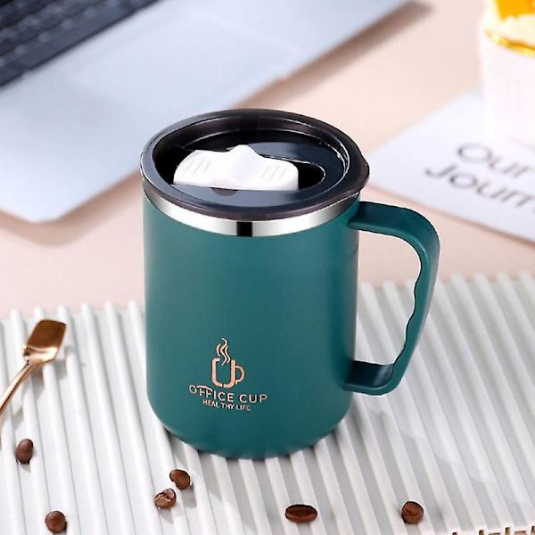 Rustfritt stål kaffekopp krus med lokk isolert kaffekrus dobbelt vegg