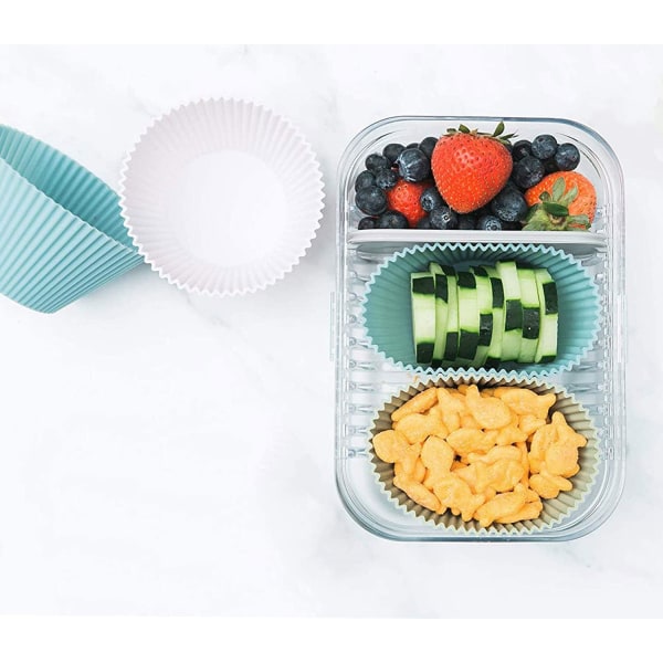 12-pack återanvändbara muffinsformar - Premium Silikon Miljövänlig BPA