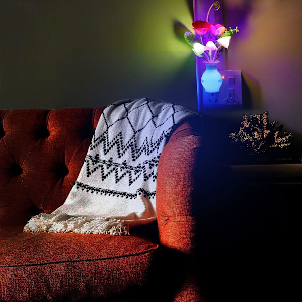 LED-nattlampa med automatisk skymningssensor, AUSAYE 0,5 W energibesparande lampa dröm nattlampa ros blomma svamp nattlampor för barn vuxna sovrum, badrum, vardagsrum, kök, hall