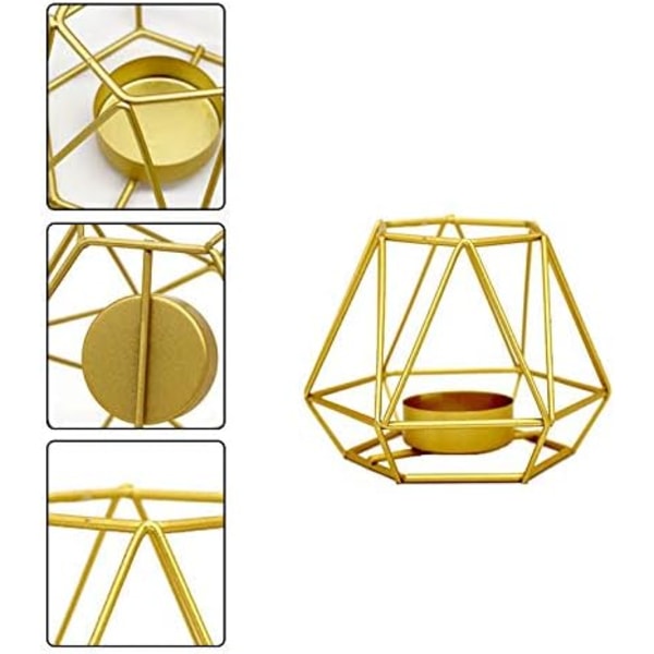 Creative Hollow Geometric Gold Iron Ljusstake Bröllopsbord D
