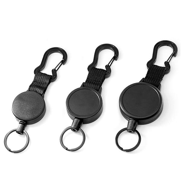3 stk. Svart Teleskopisk Wire Tau Høy Elastisk Easy-Pull Spenne