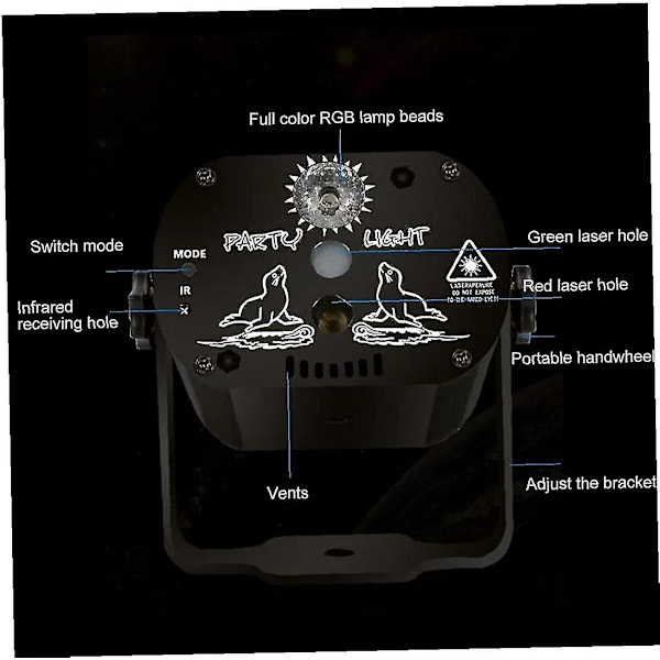 Uv Led Projektor Partyljus Usb-lampa Rgb Dj Projektorljus Disco Fjärrkontroll Belysning För Lumiere Scen Trädgård Vardagsrum