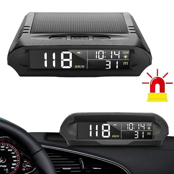Universal Hud Bil Sol Digital Meter Gps Speedometer Overspeed Alarm Afstand Højde Display