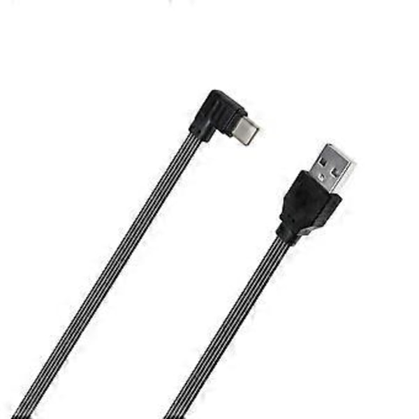 USB 2.0 Hann til USB C Datakabel Rett Hode/90 Graders Vinklet Flat Kabel For Nettbrett Telefoner 480Mbps Dataoverføring 0.2m Bend left