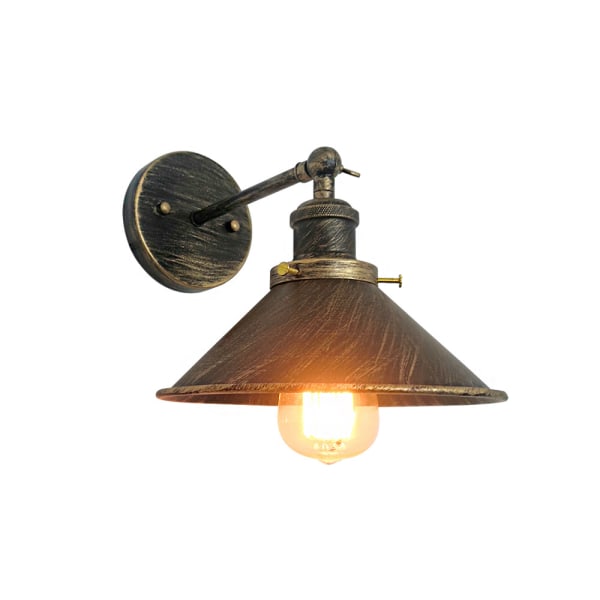 Wall lamp, wall light in metal and in black/brown, 1 light, with