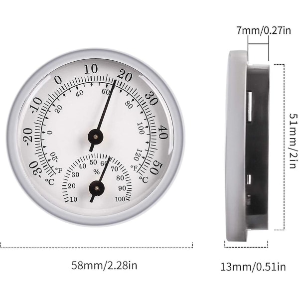 Termometer Hygrometer, Fugtigheds- og Temperaturmåler, Indendørs Termometer og Indendørs Hygrometer