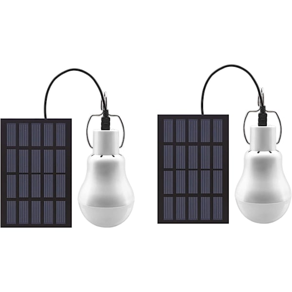 2 kpl aurinkokennoilla toimivia LED-lamppuja varastoon, taskulamppuun, Fla