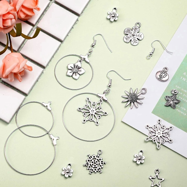 Øreringe Hoops Til Smykkefremstilling, 40 Stk 2 Farver 40mm Ørering Fremstilling Kit Bulk Beading Hoops Ørering Finding Rund