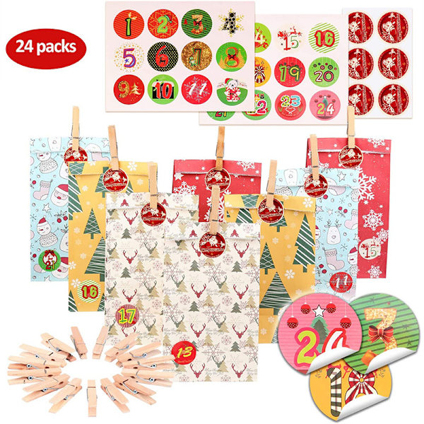 24 julegaveposer i kraftpapir, papirposer, julegaveposer, DIY Pa