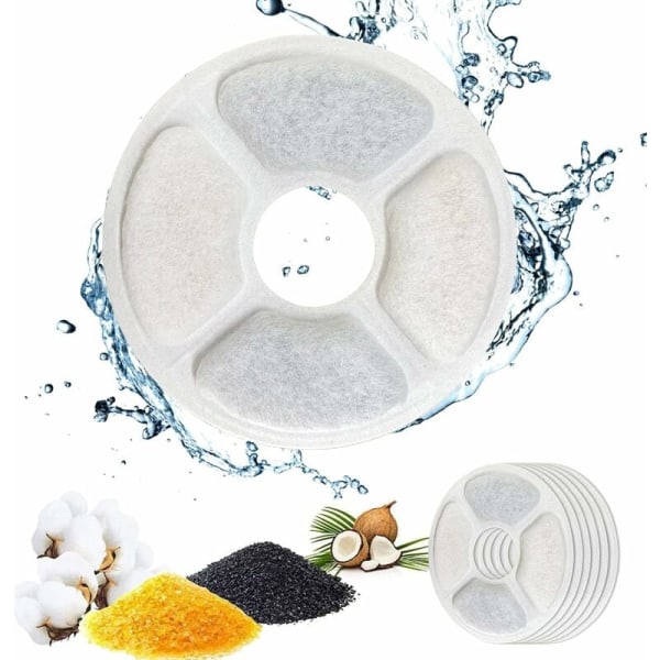 Cat Water Fountain Filter, 6 STK Triple Action Fountain Filter fo