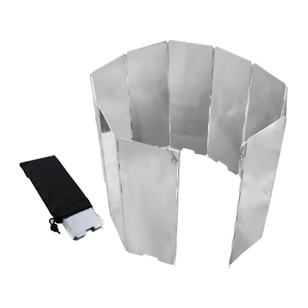 Hopfällbart vindskydd i aluminiumlegering, 20 plattor camping vindskydd
