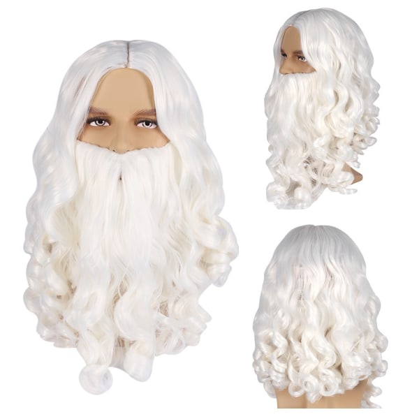 Père Noël barbe perruque ensemble complet perruque à barbe blanche europe amérique Noël barbe de rôle festival