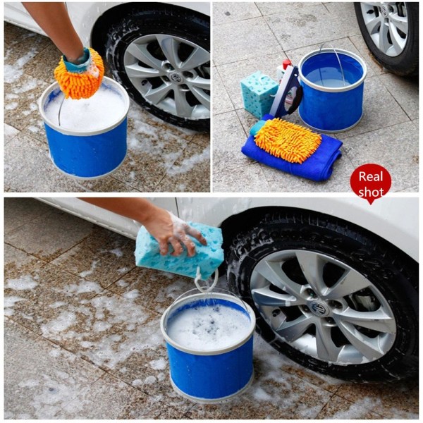 Bärbar hopfällbar hink, multifunktionell - Lämplig för biltvätt