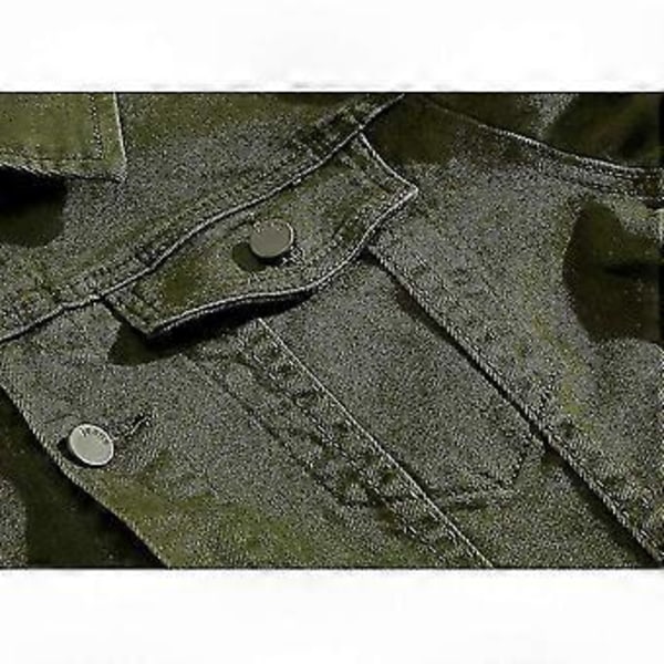 2025 Jeansjacka för män - Casual Slim Fit bomullsjacka för en stilfull look, perfekt för alla tillfällen Army Green 4XL