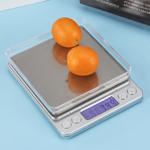 Elektronisk köksvåg i rostfritt stål 1g Precision Digital Food Scale Bakgrundsbelyst LCD-skärm härdat glas