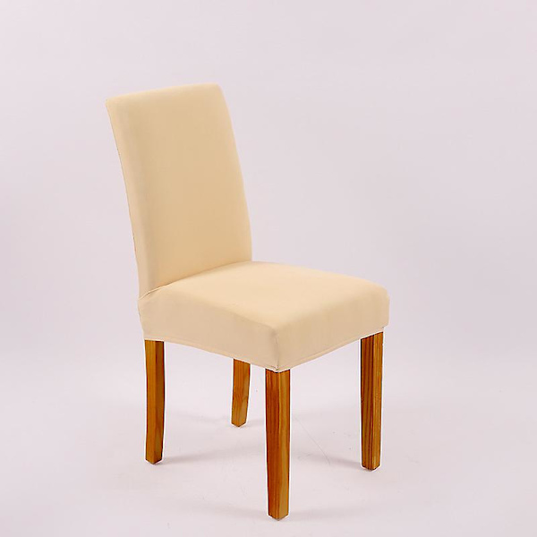 Matstolsöverdrag Modern Elastisk Stretch Stolskydd Avtagbar Tvättbar Köksstolsöverdrag（Beige 1）