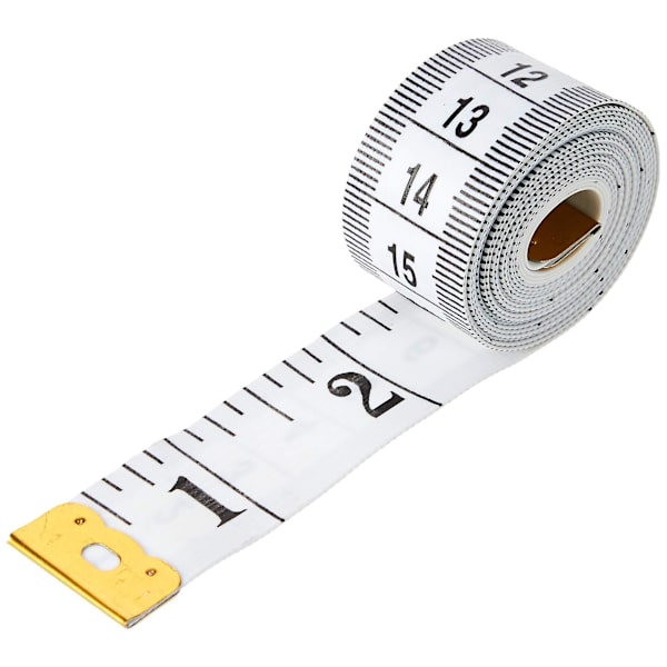 2-sidig måttband lämplig för att mäta kroppssömnadstejp tum & cm 150 cm | 118 tum vit