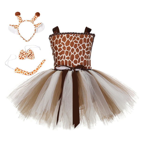 Princess Tutu Jungle Party Djurdräkt för flickor 1-12 år giraffklänning（XXXL(11-12Y)）