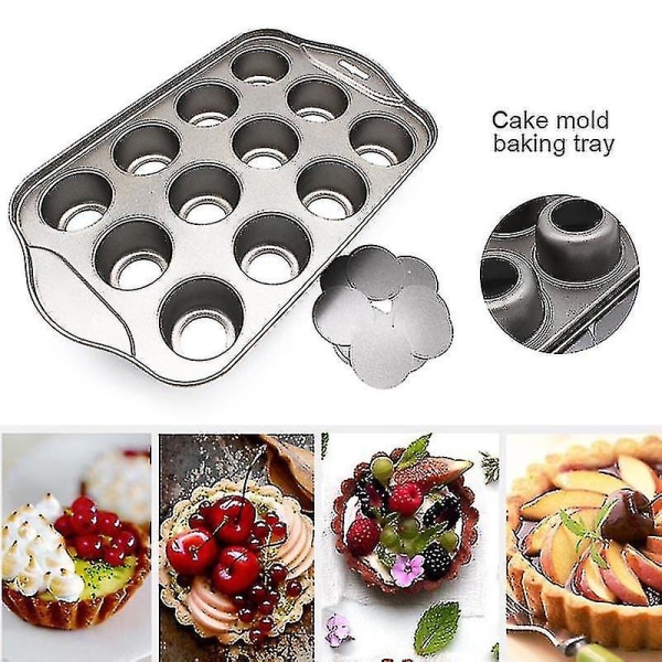 12 Mini Tårtbricka Ostkaka Kopp Non Stick Muffin Cupcake Bakform Pan