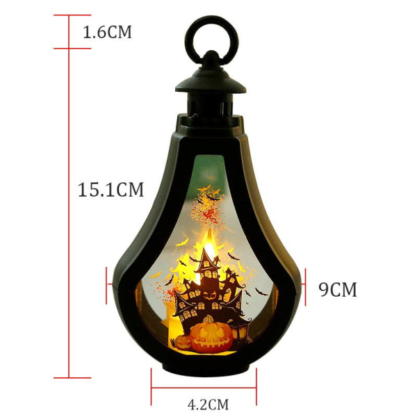 Halloween Vintage windlight - witch, Halloween LED candle light d