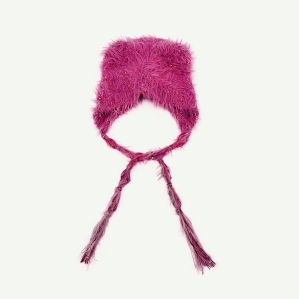 Färgglad prickbindande hårfäste Cap - Rosa, Dam Winter Hot Cover