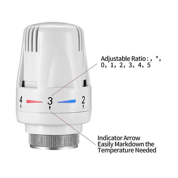 Termostatisk radiatorhode, 2 stk. Trv M30x1.5 Smart radiatortermostat Radiatorventilutskiftningshode