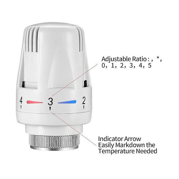 Termostatisk radiatorhuvud, 2 st Trv M30x1.5 Smart radiatortermostat Radiatorventilersättningshuvud