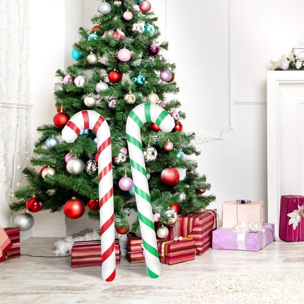 8-pack 35\" uppblåsbara julsockerrör för juldekorationer,