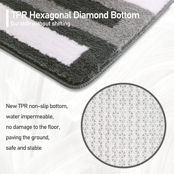 Skridsikker bademåtte Køkkenmåtte Fluffy bademåtte Blød mikrofiber