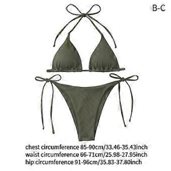 Bikiniset Dam Baddräkt för Klubbar Vattenaktiviteter Semester Spa (Grön M) Green M