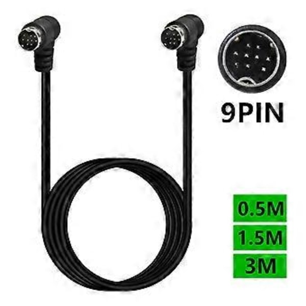 9-nastainen S-video Mini Din -sovitin jatkojohto 9-nastainen johto parantaa signaalia ja selkeää ääni- ja videolähetystä 50cm double bend