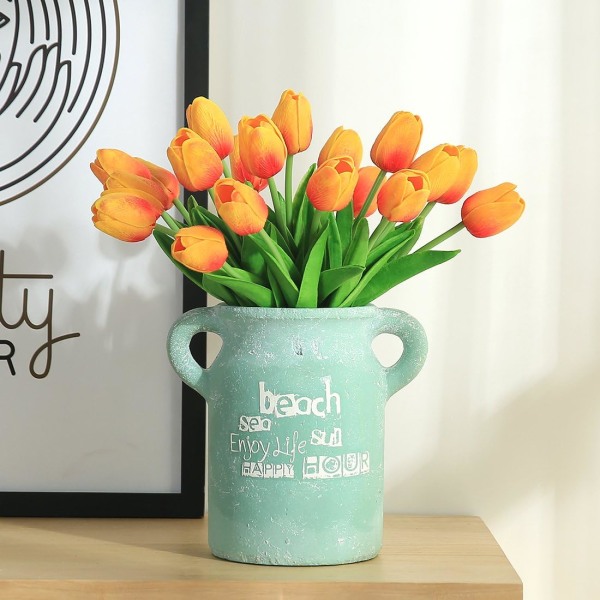 20 stk. orange Real Touch Latex Kunstige Tulipaner julepynt