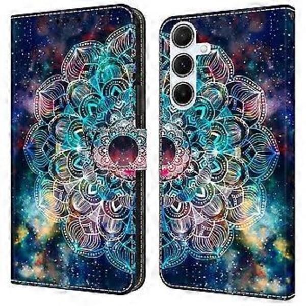 Skal för Samsung Galaxy A16 5G/A16 4G TPU+PU Läder Flip Fodral Gyro Flower