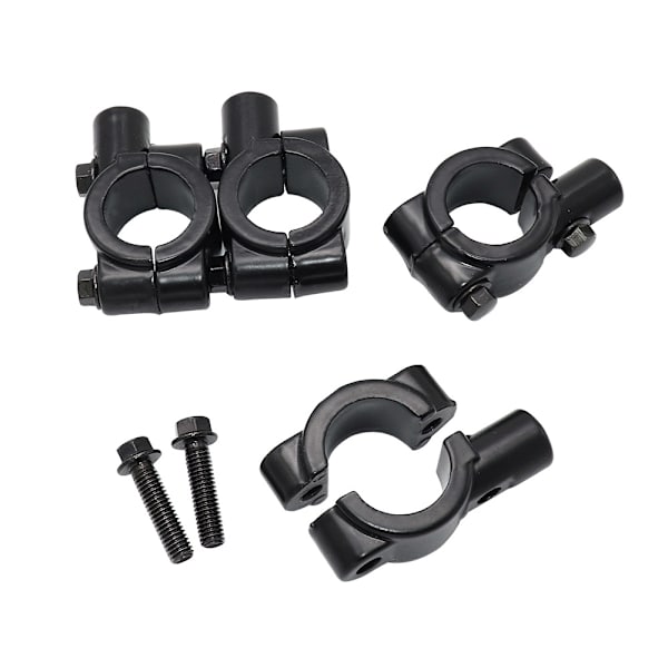 Par Universel 8mm Beslag Holder Montering til 22mm Styr Bakspejl Motorcykler Scooter Sort