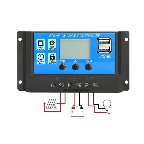 40/50 Amp 12v/24v Pwm Negatiivinen Maadoitus Aurinkolatauksen Ohjain Kompakti Suunnittelu LCD-Näytöllä（40A）