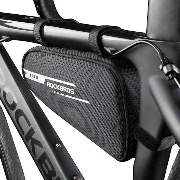 Cykelramme Taske, Reflekterende Trekant Taske Sort 1.2L