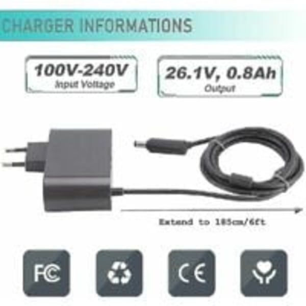 1 stk lader for Dyson V6 V7 V8 DC58 DC59 DC61 DC62 SV03 SV04 SV05