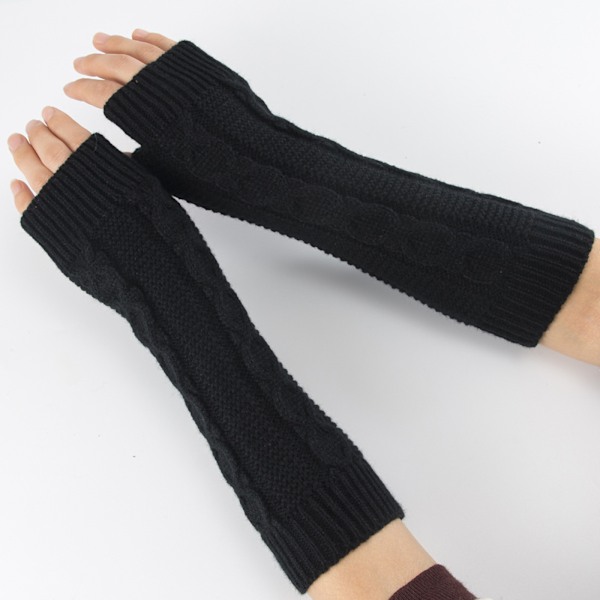 Strikkede handsker Fingerless Arm Warmers Tommelfingerhul Stretchy Handsker