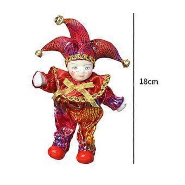 Porslinsclown Docka 18 cm Antik Docka Clown Figur för Fest Skrivbord Sovrum