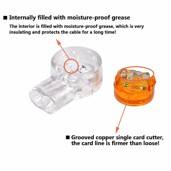 200 stk. K1 kabelforbindelser Splice-forbindelse med gelforsegling 2 Wi
