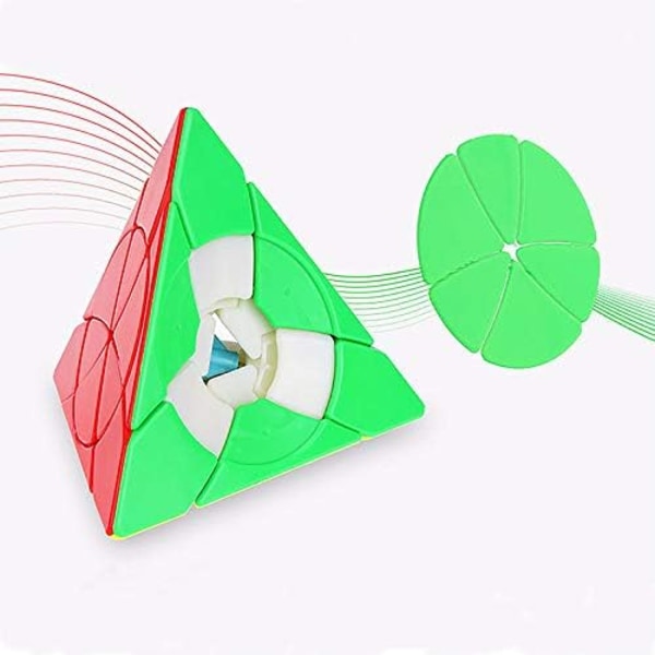 Petal Pyraminx Speed ??Cube Pyramid 3X3 Klistremerkeløs Puslespillkube T